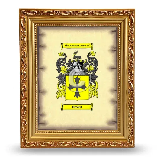 Brokit Coat of Arms Framed - Gold