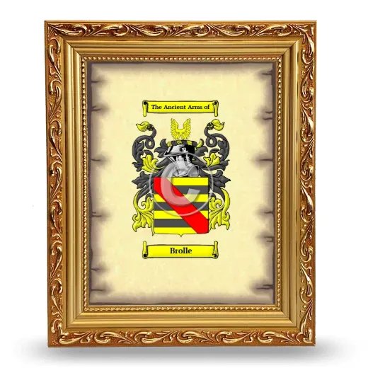 Brolle Coat of Arms Framed - Gold