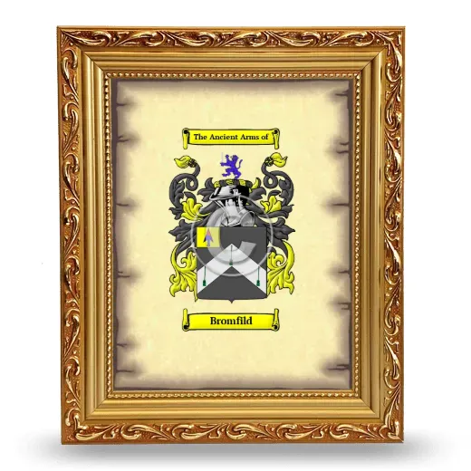 Bromfild Coat of Arms Framed - Gold