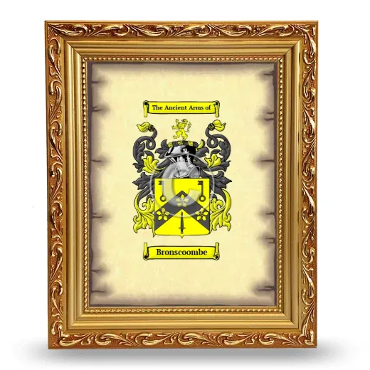 Bronscoombe Coat of Arms Framed - Gold