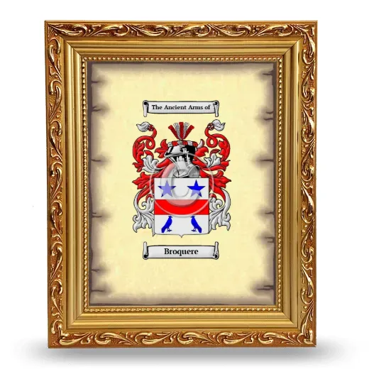 Broquere Coat of Arms Framed - Gold