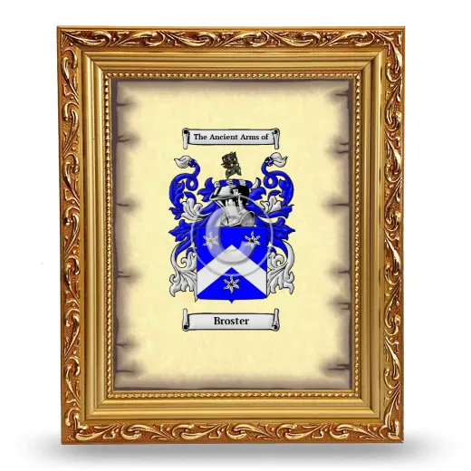 Broster Coat of Arms Framed - Gold