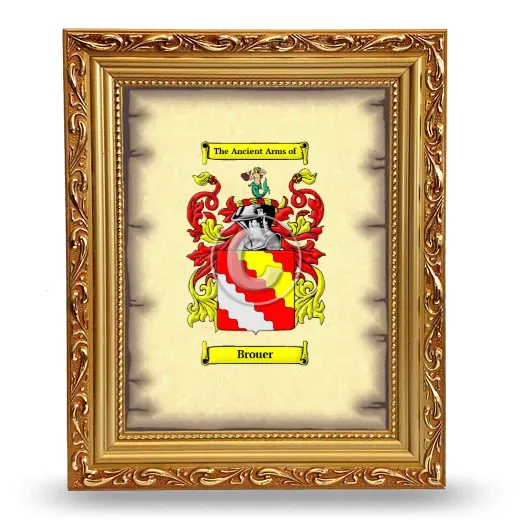 Brouer Coat of Arms Framed - Gold