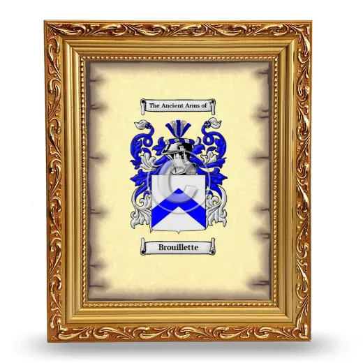 Brouillette Coat of Arms Framed - Gold
