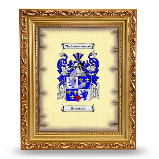 Brousaie Coat of Arms Framed - Gold