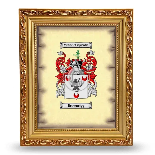 Brownrigg Coat of Arms Framed - Gold