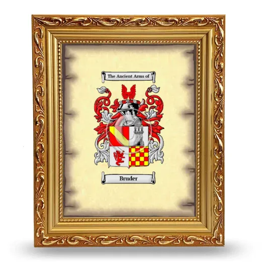 Bruder Coat of Arms Framed - Gold