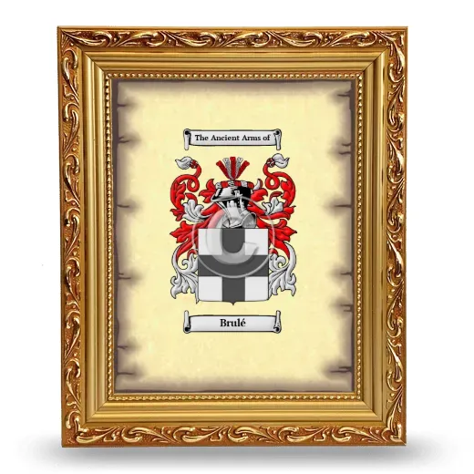 Brulé Coat of Arms Framed - Gold
