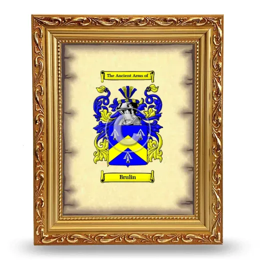 Brulin Coat of Arms Framed - Gold