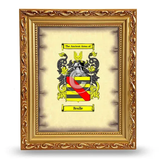 Brulle Coat of Arms Framed - Gold