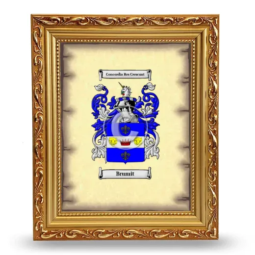 Brumit Coat of Arms Framed - Gold
