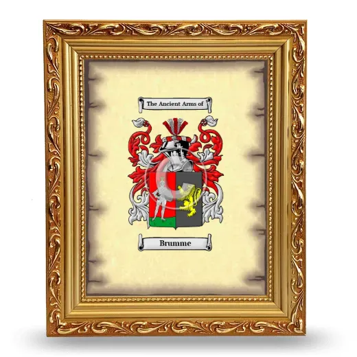 Brumme Coat of Arms Framed - Gold
