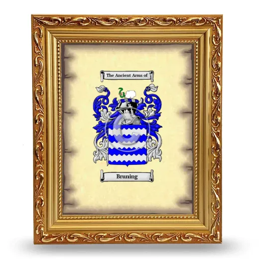 Bruning Coat of Arms Framed - Gold