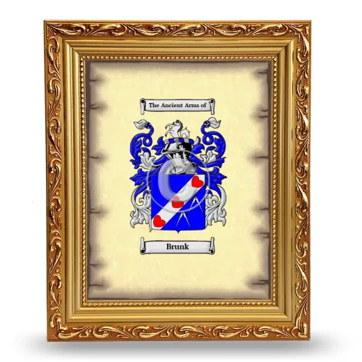 Brunk Coat of Arms Framed - Gold
