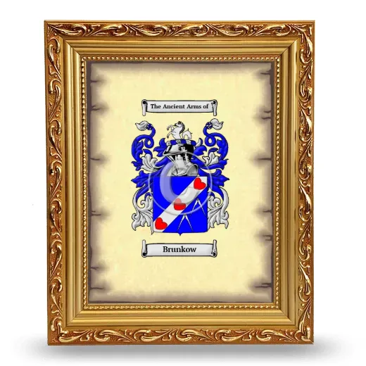 Brunkow Coat of Arms Framed - Gold