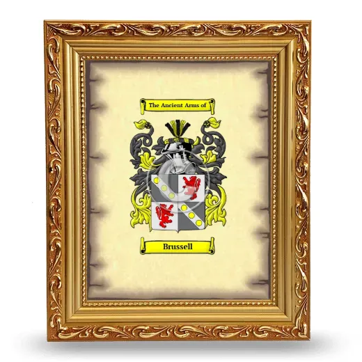 Brussell Coat of Arms Framed - Gold