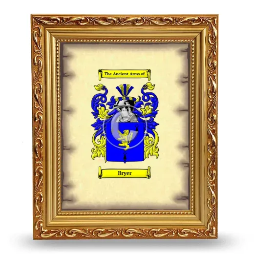 Bryer Coat of Arms Framed - Gold