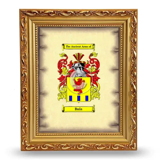 Bušs Coat of Arms Framed - Gold