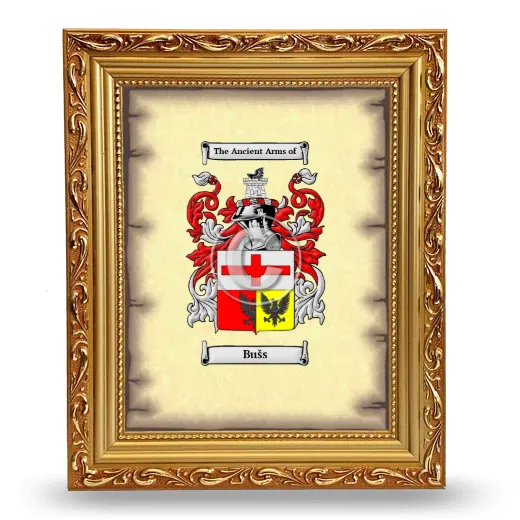 Bušs Coat of Arms Framed - Gold