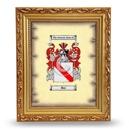 Buc Coat of Arms Framed - Gold