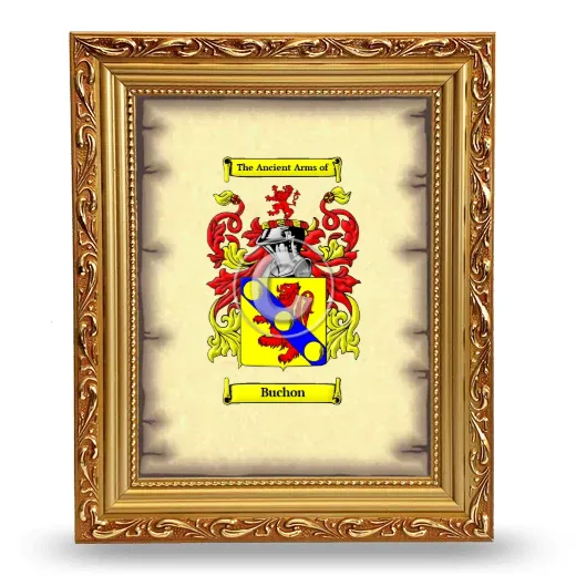 Buchon Coat of Arms Framed - Gold