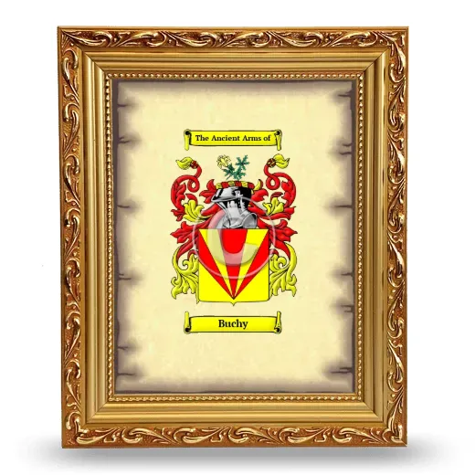 Buchy Coat of Arms Framed - Gold
