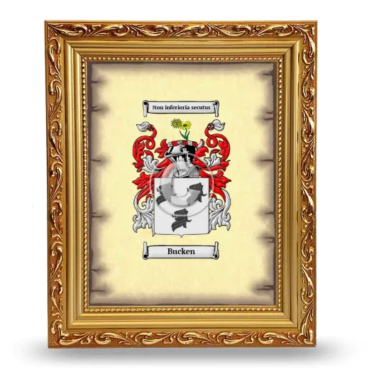 Bucken Coat of Arms Framed - Gold
