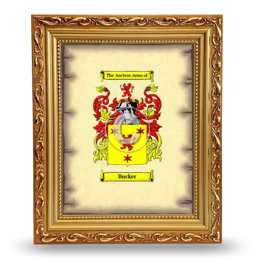 Bucker Coat of Arms Framed - Gold