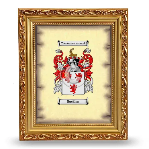 Bucklen Coat of Arms Framed - Gold