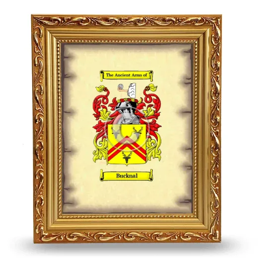 Bucknal Coat of Arms Framed - Gold