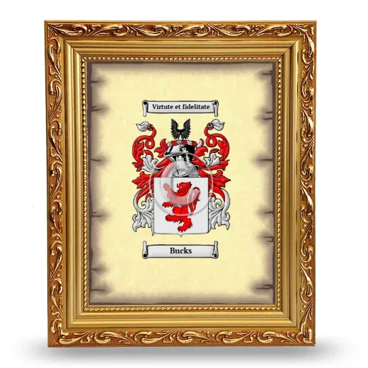 Bucks Coat of Arms Framed - Gold