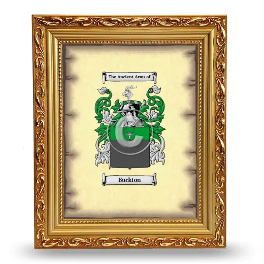 Buckton Coat of Arms Framed - Gold