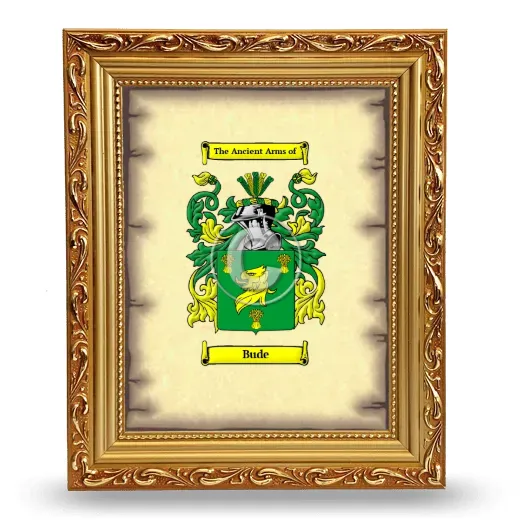 Bude Coat of Arms Framed - Gold