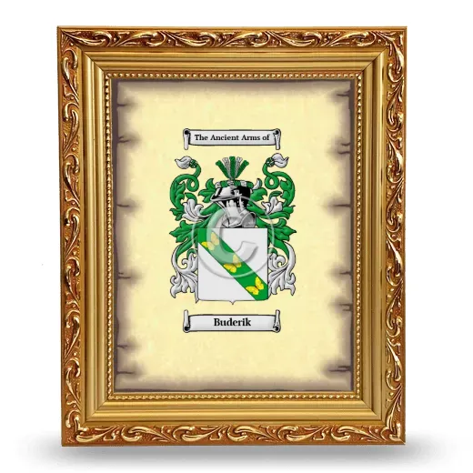 Buderik Coat of Arms Framed - Gold