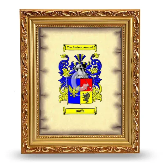 Buffa Coat of Arms Framed - Gold