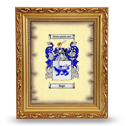 Buge Coat of Arms Framed - Gold