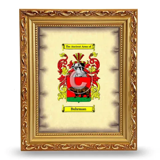 Buhrman Coat of Arms Framed - Gold