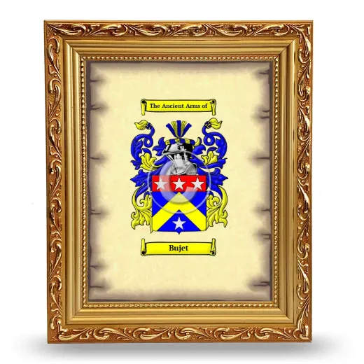 Bujet Coat of Arms Framed - Gold