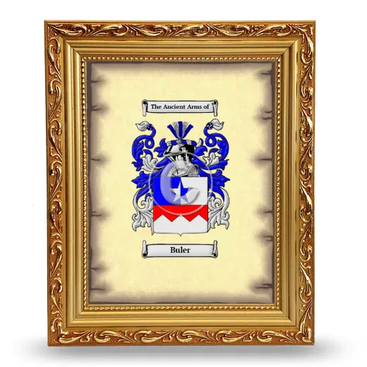 Buler Coat of Arms Framed - Gold