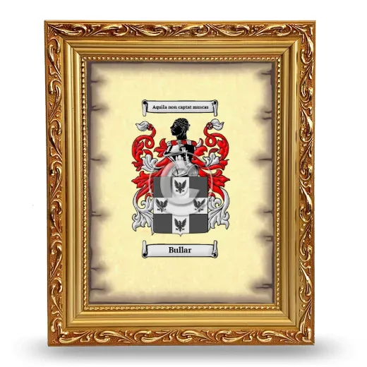 Bullar Coat of Arms Framed - Gold