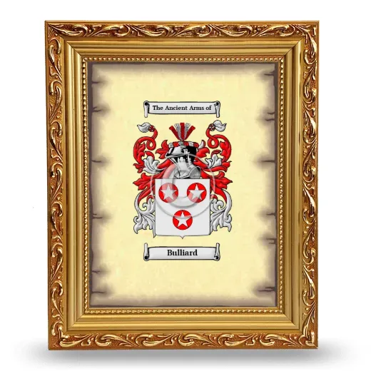 Bulliard Coat of Arms Framed - Gold