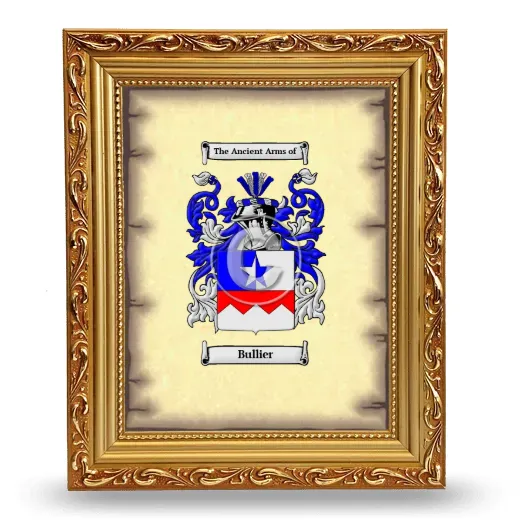 Bullier Coat of Arms Framed - Gold