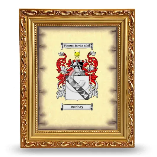 Bunbay Coat of Arms Framed - Gold