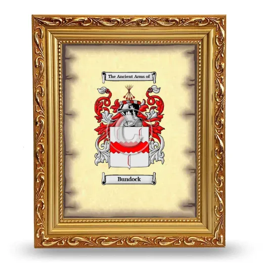 Bundock Coat of Arms Framed - Gold