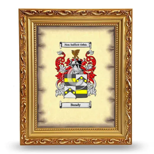 Bundy Coat of Arms Framed - Gold