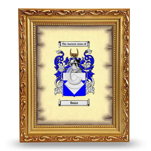 Bunz Coat of Arms Framed - Gold