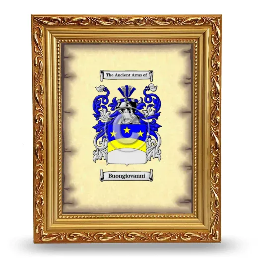 Buongiovanni Coat of Arms Framed - Gold