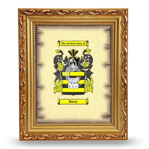 Burcy Coat of Arms Framed - Gold