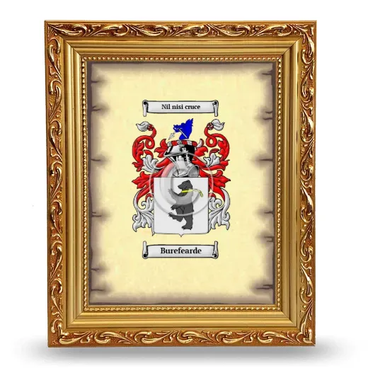 Burefearde Coat of Arms Framed - Gold