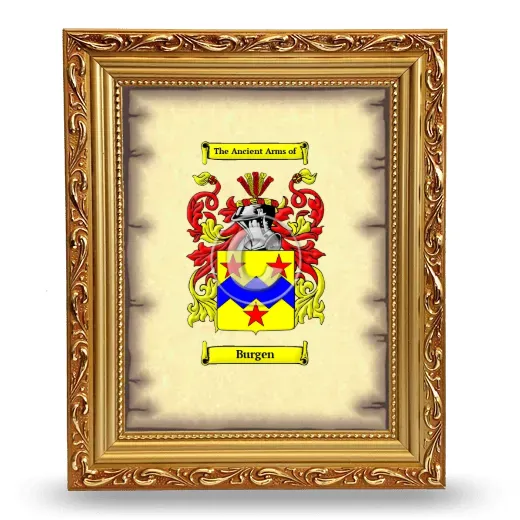 Burgen Coat of Arms Framed - Gold